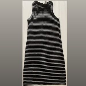 Black and white striped dress